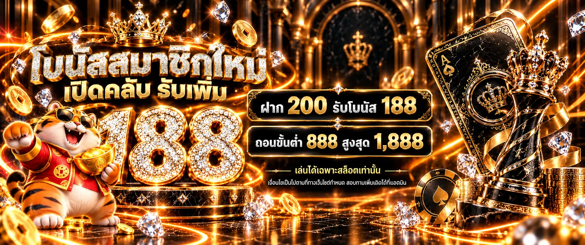 แบนเนอร์สล็อตออนไลน์ panama888 พร้อมตัวละครเสือ